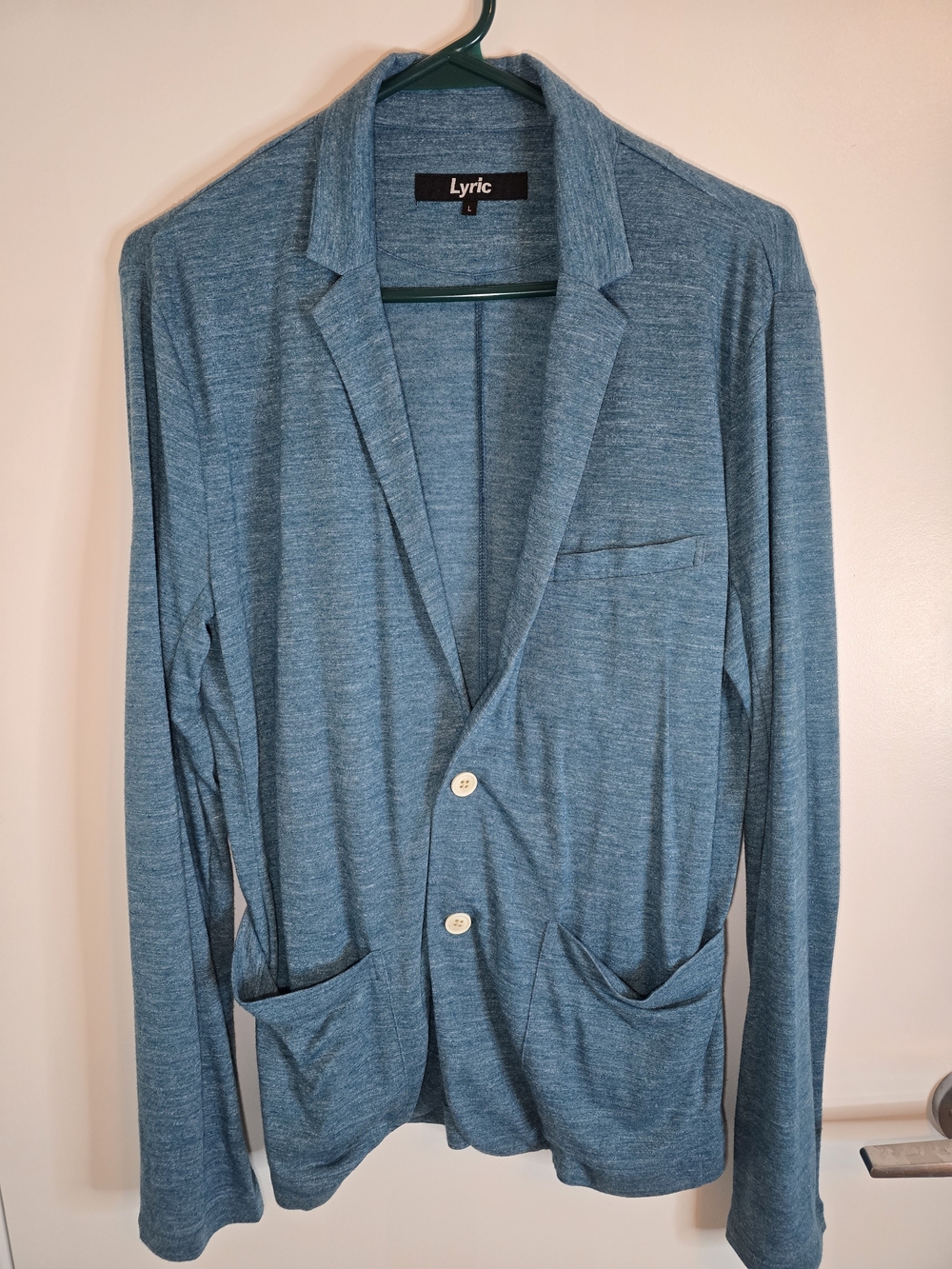 Men's Blue Knit Blazer Jacket